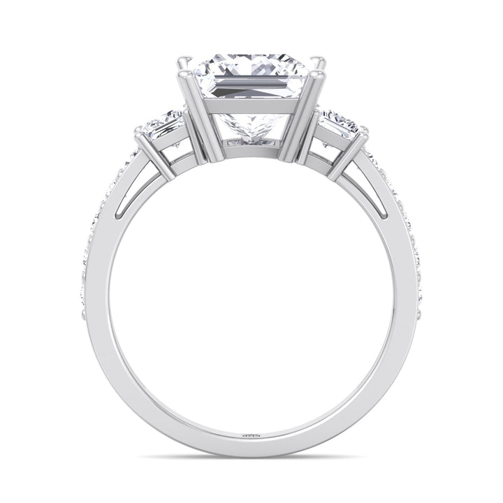 Princess Cut Engagement Ring with Sidestones