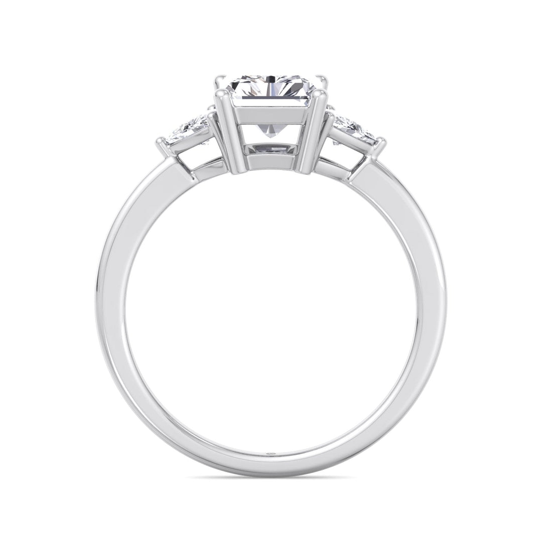 Radiant Cut Engagement Ring with Sidestones