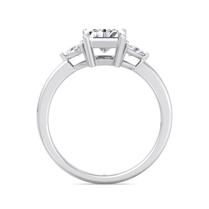 Radiant Cut Engagement Ring with Sidestones