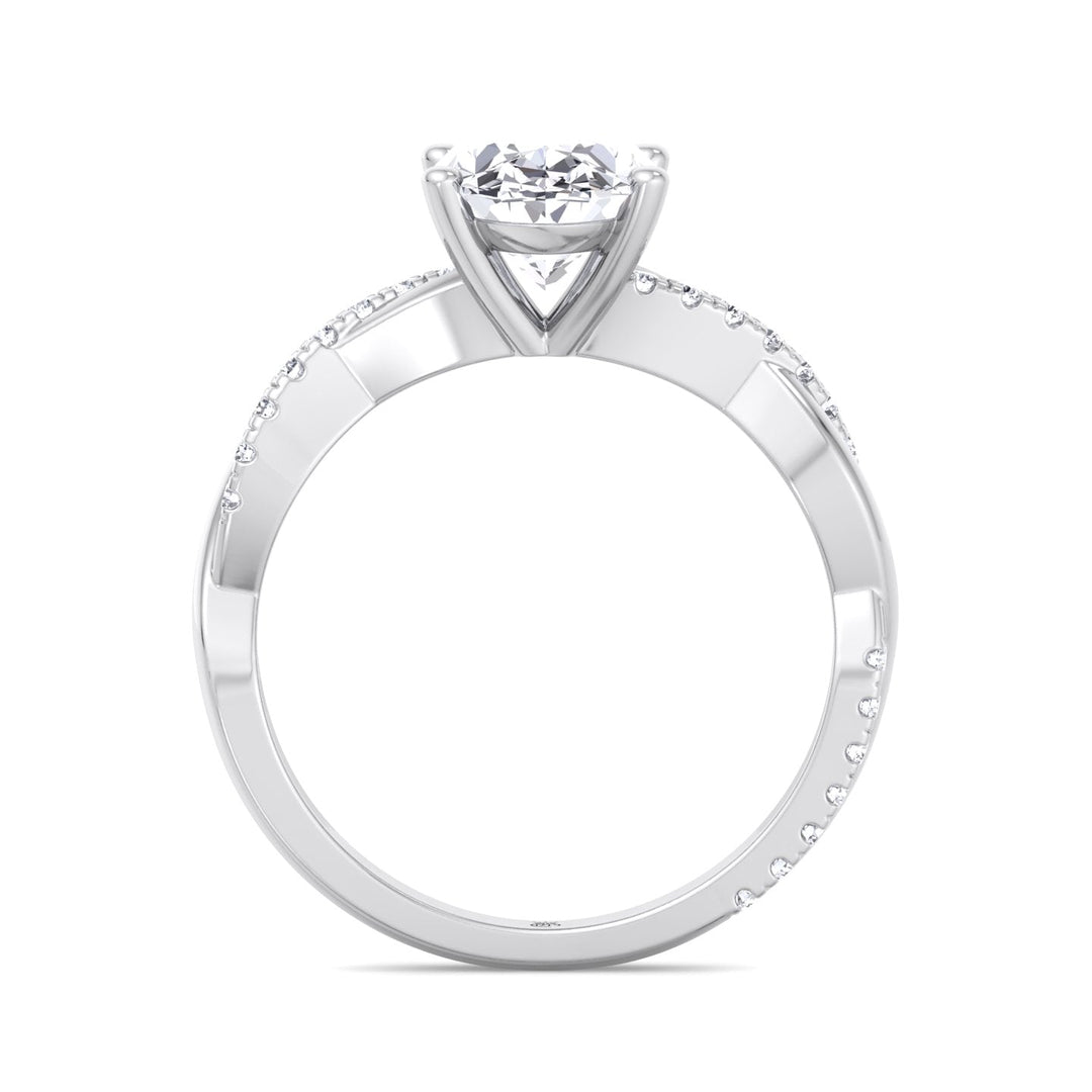 Kauai -  Oval Cut Pavé Twist Band Engagement Ring