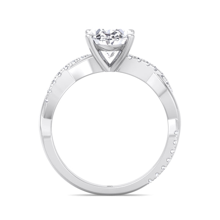 Kauai -  Oval Cut Pavé Twist Band Engagement Ring
