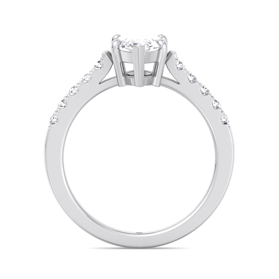Marquise Cut Engagement Ring 6 Prongs With Sidestones