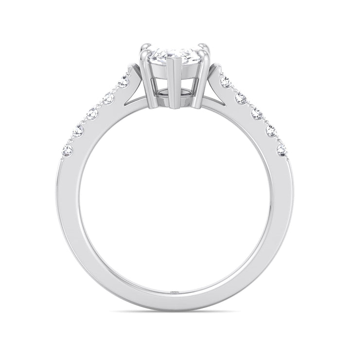 Marquise Cut Engagement Ring 6 Prongs With Sidestones