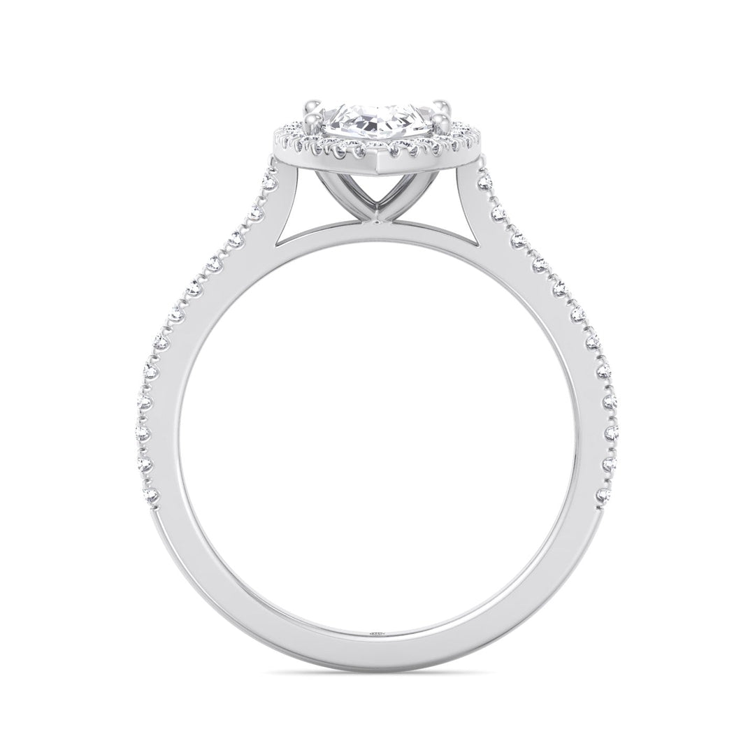 Marquise Cut Engagement Ring With Sidestones &amp; Halo
