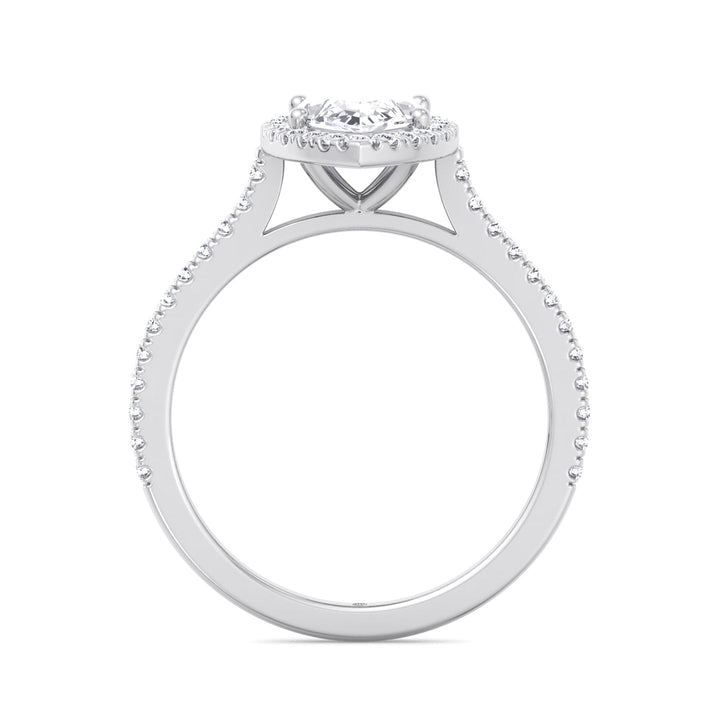 Marquise Cut Engagement Ring With Sidestones &amp; Halo