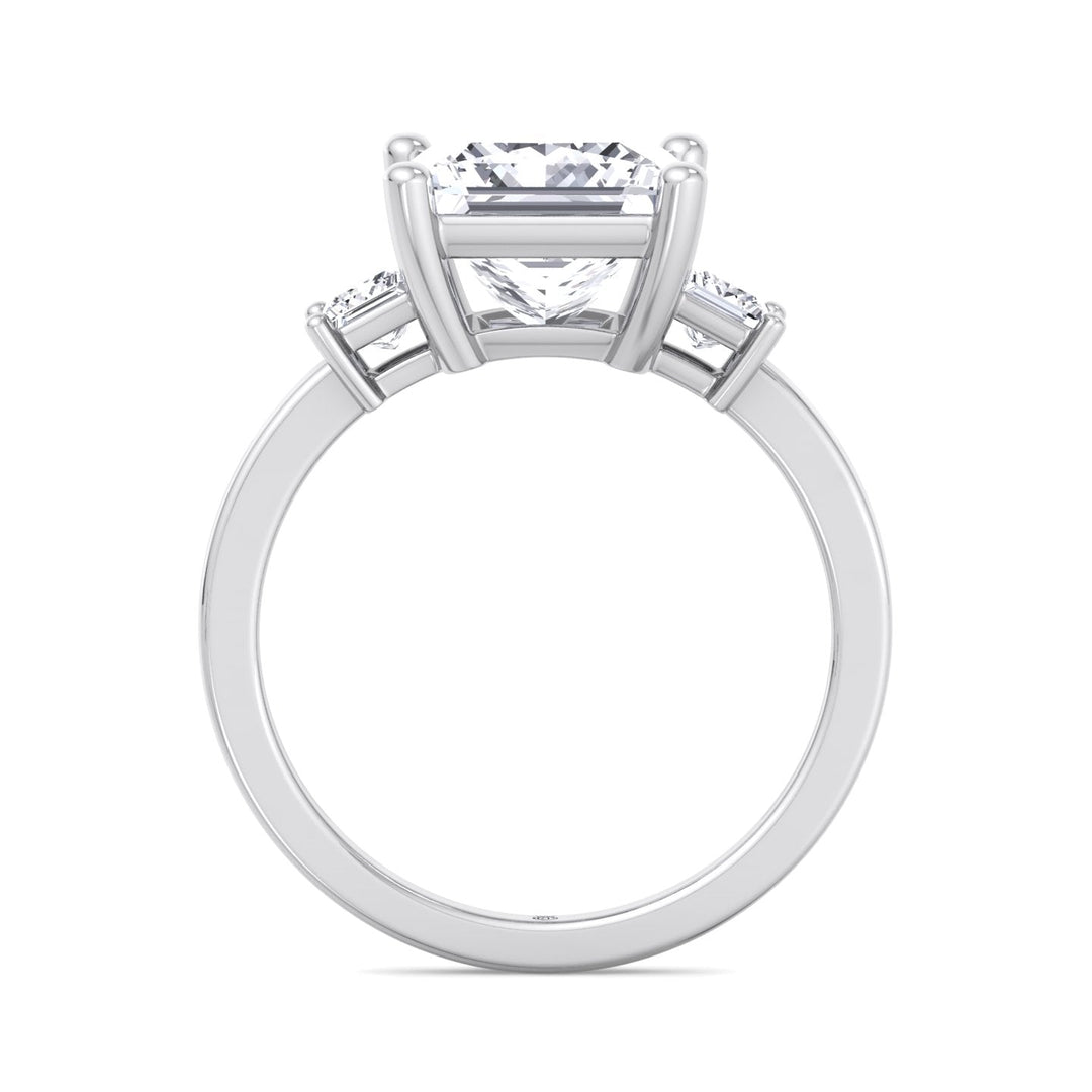Princess Cut Engagement Ring With Princess Cut Sidestones