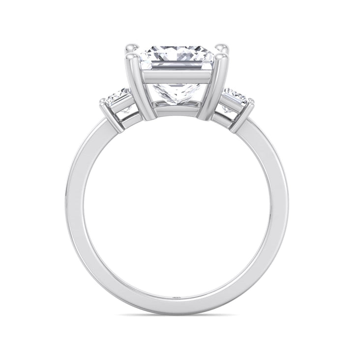 Princess Cut Engagement Ring With Princess Cut Sidestones