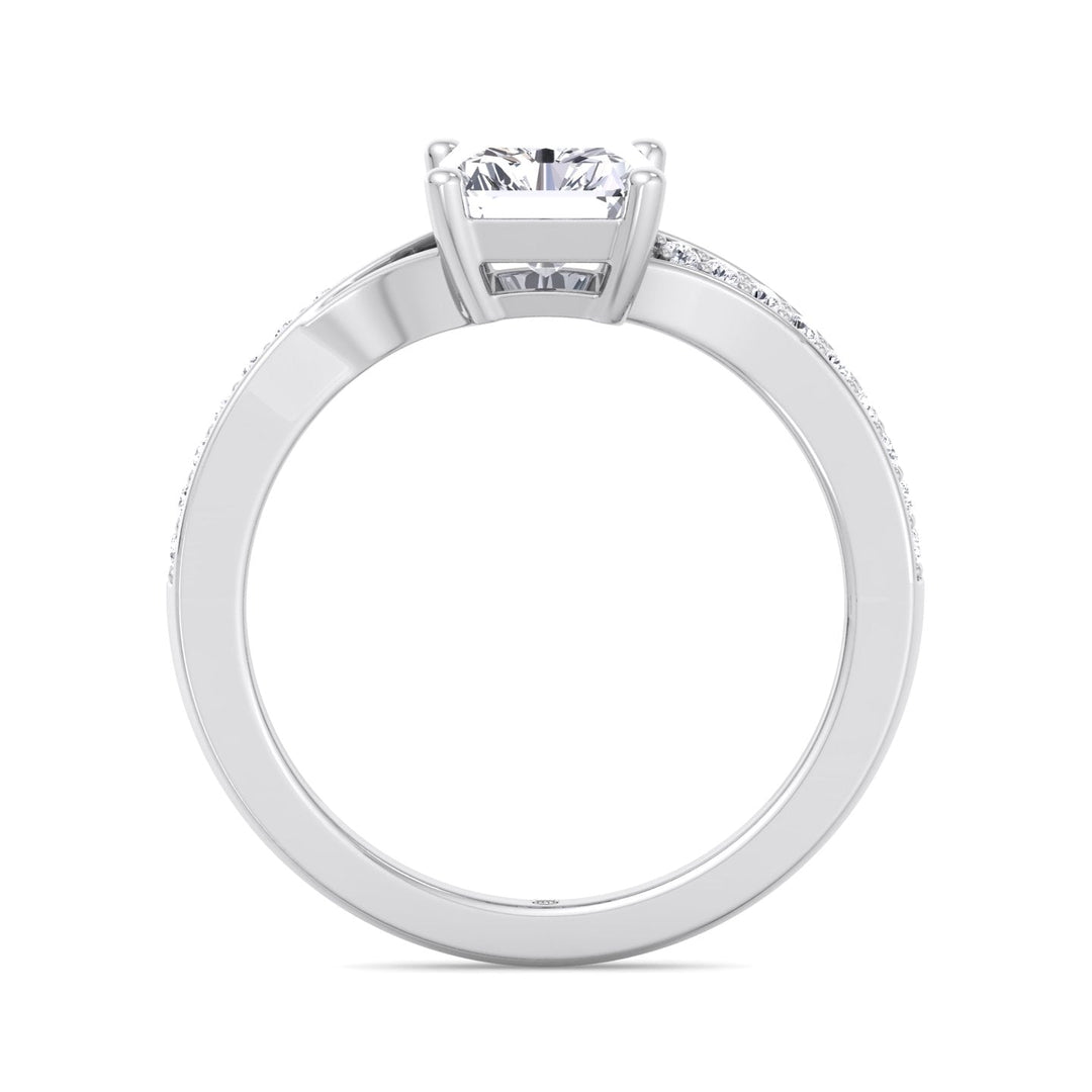 Radiant Cut Engagement Ring With Sidestones