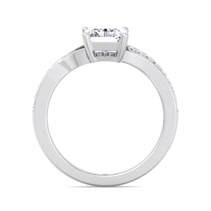 Radiant Cut Engagement Ring With Sidestones