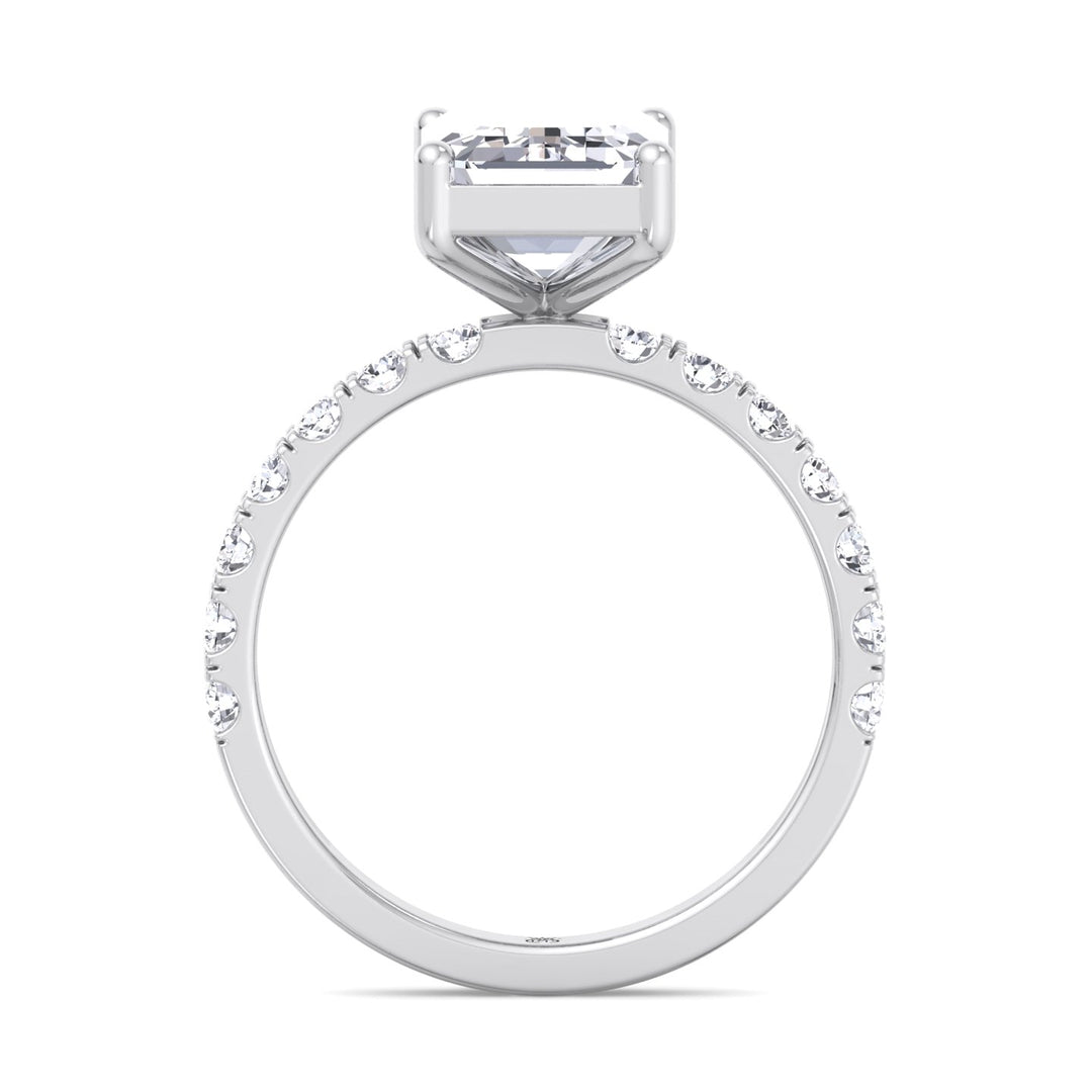 Emerald Cut Engagement Ring with Sidestones