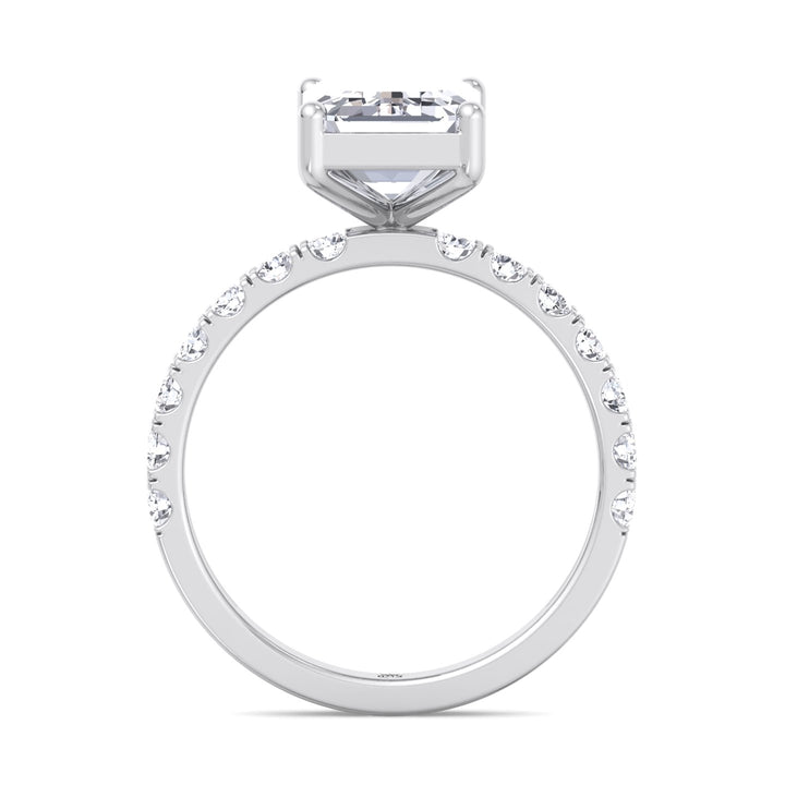 Emerald Cut Engagement Ring with Sidestones