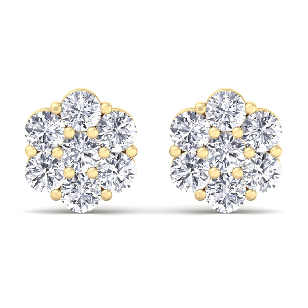 Round Cut Flower Studs