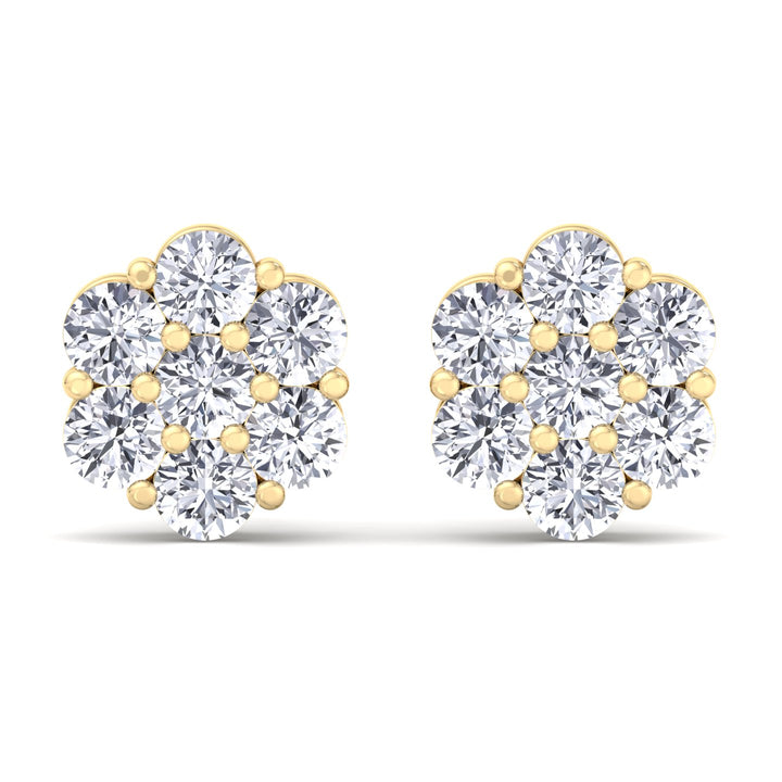 Round Cut Flower Studs