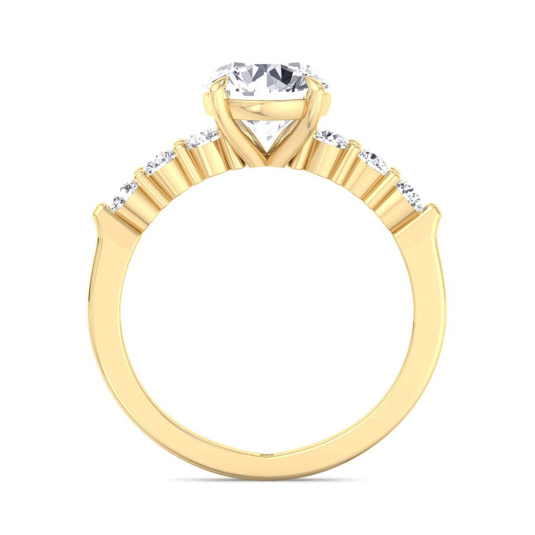 Round Cut Engagement Ring with Sidestones