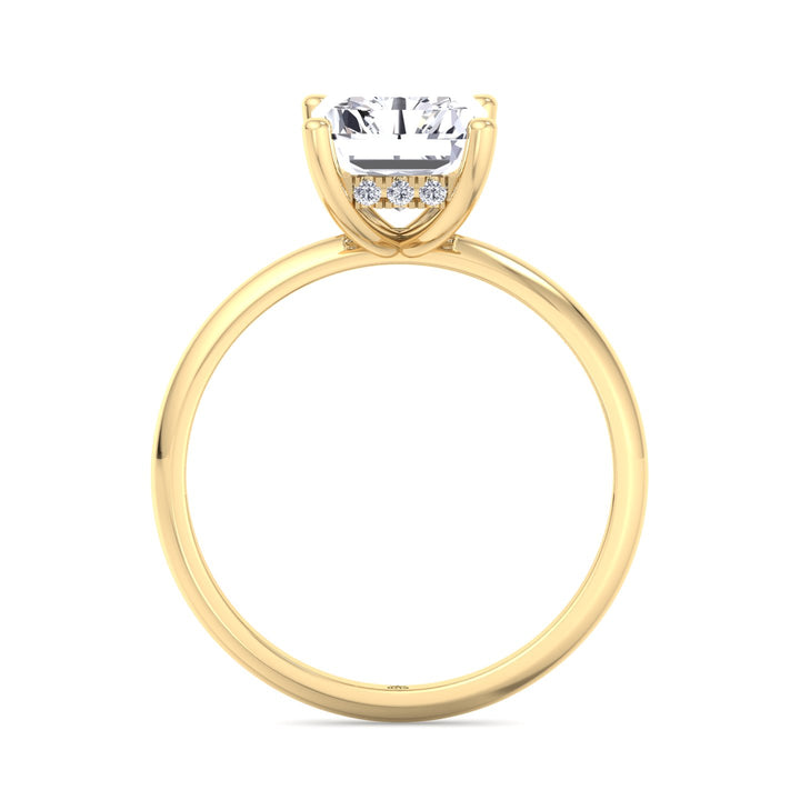 Radiant Cut Invisible Halo Engagement Ring
