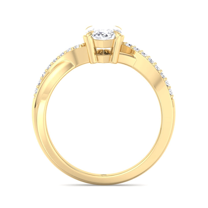 Marquise Cut Engagement Ring With Pavé Twist Band
