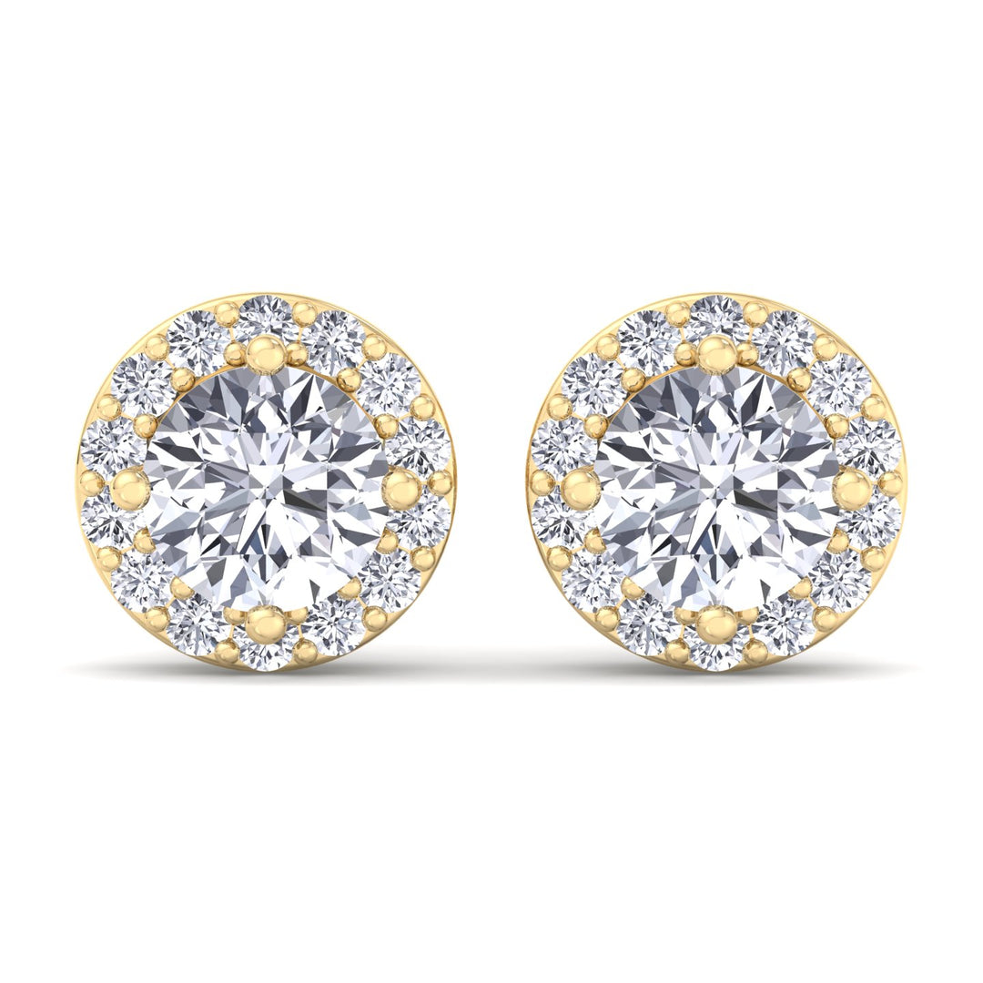 Round Cut Halo Studs
