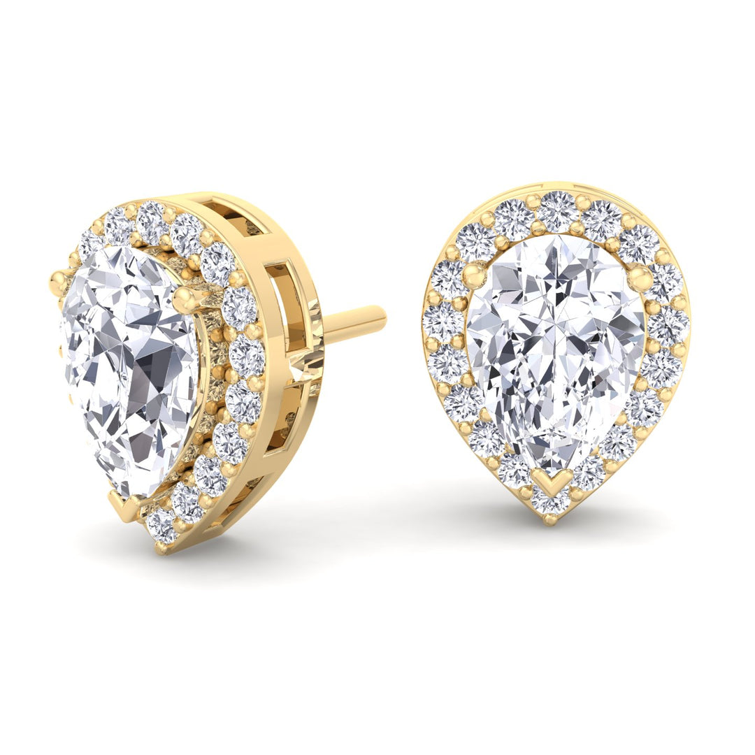 Pear Shape Halo Studs