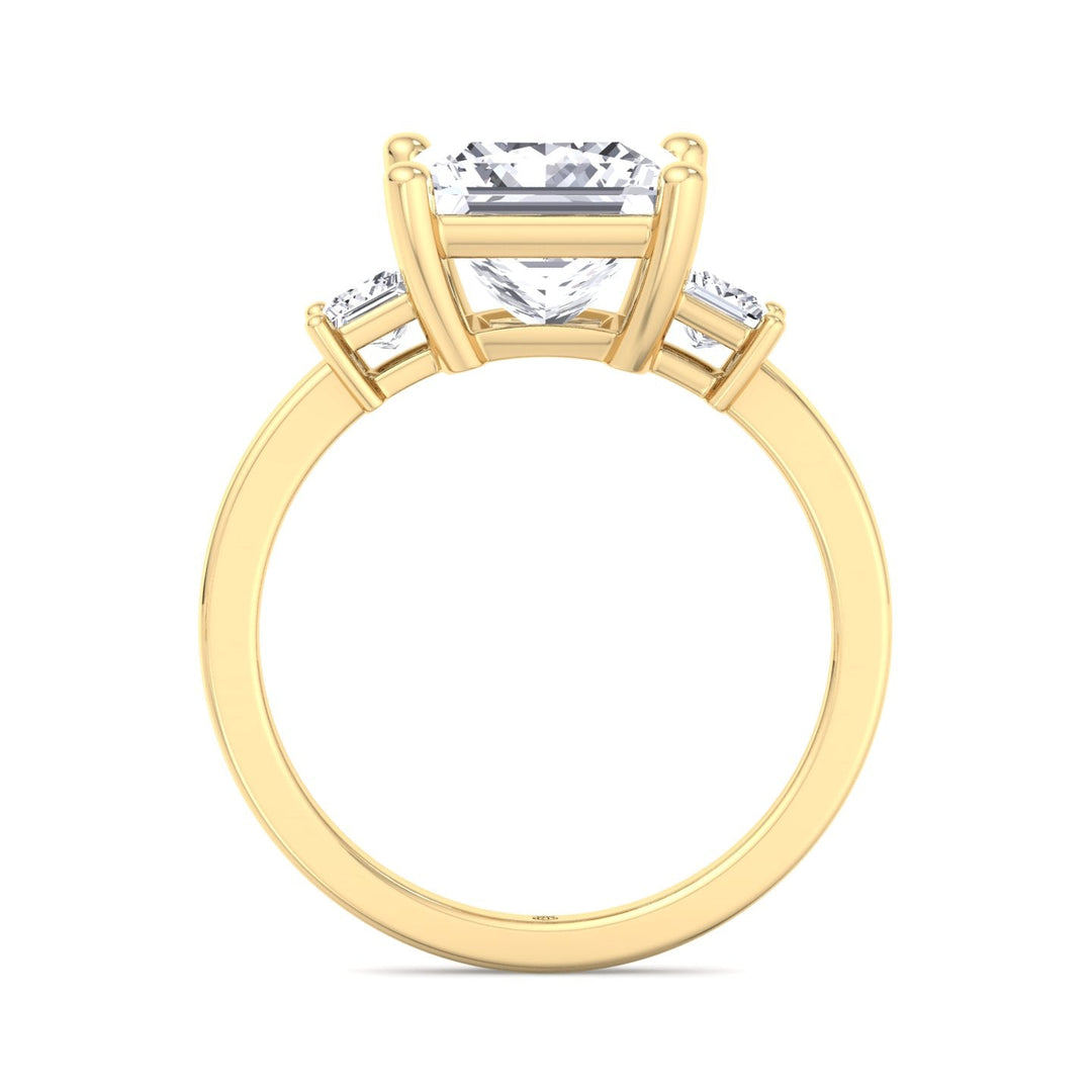 Princess Cut Engagement Ring With Princess Cut Sidestones