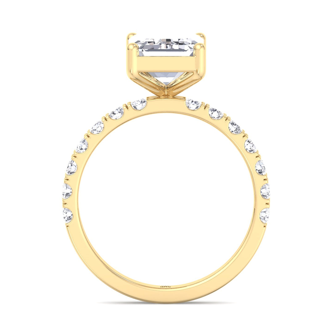Emerald Cut Engagement Ring with Sidestones