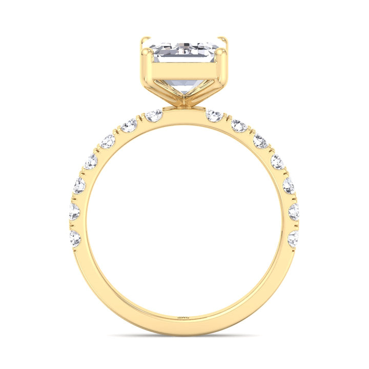 Emerald Cut Engagement Ring with Sidestones