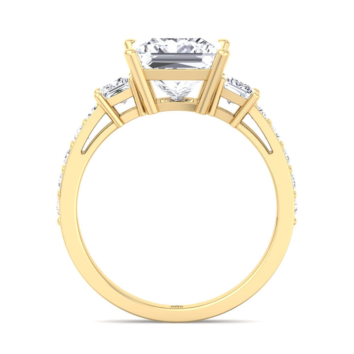 Princess Cut Engagement Ring with Sidestones
