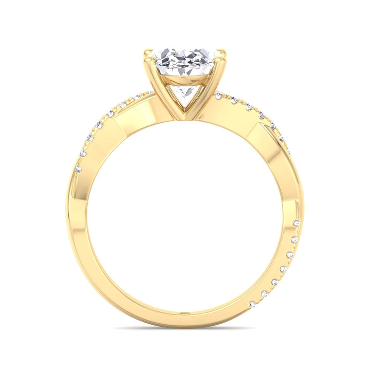 Kauai -  Oval Cut Pavé Twist Band Engagement Ring