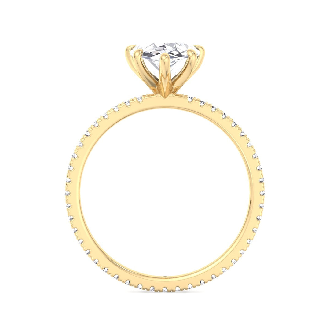 Pear Shape Engagement Ring with Round Side Stones