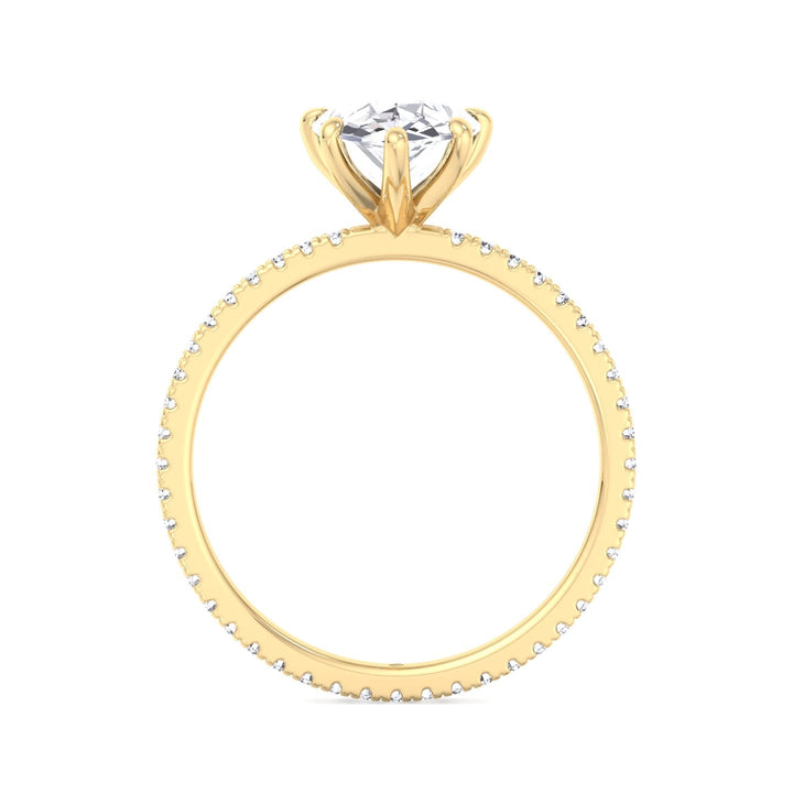 Pear Shape Engagement Ring with Round Side Stones