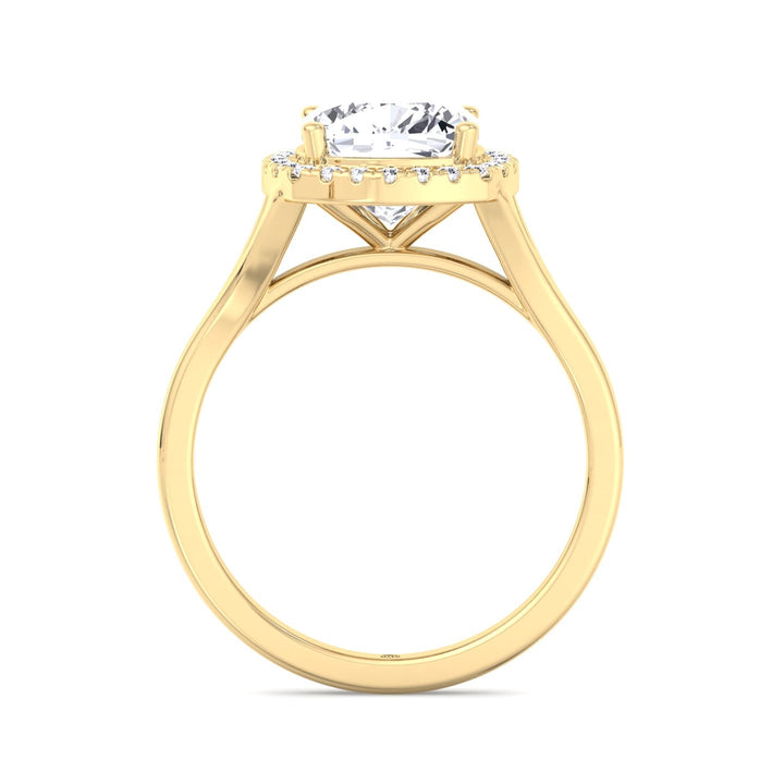 Cushion Cut Solitaire Engagement Ring With Halo
