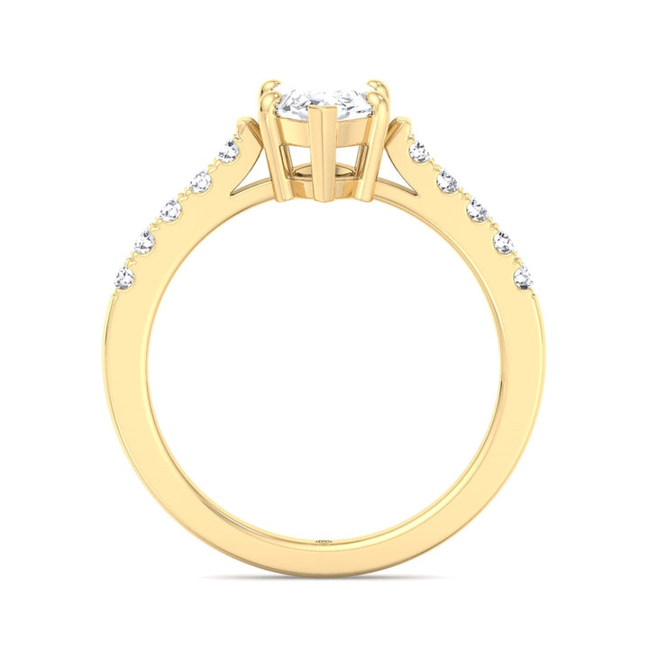 Marquise Cut Engagement Ring 6 Prongs With Sidestones