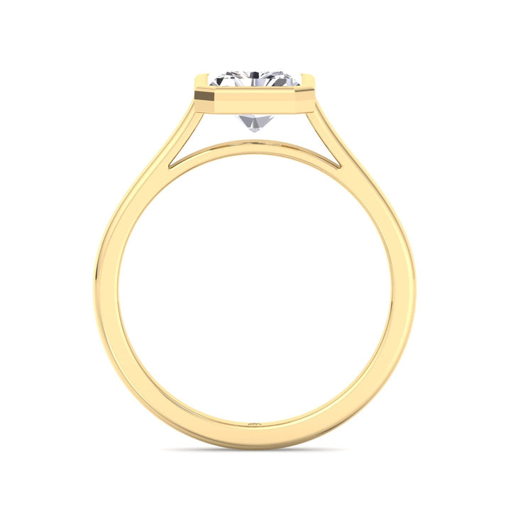 Radiant Cut Solitaire Engagement Ring Bezel Set