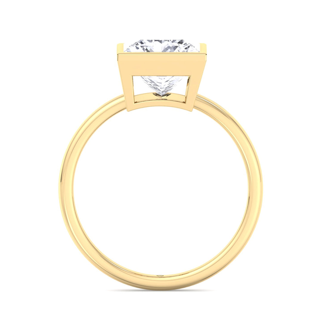 Princess Cut Bezel Set Engagement Ring