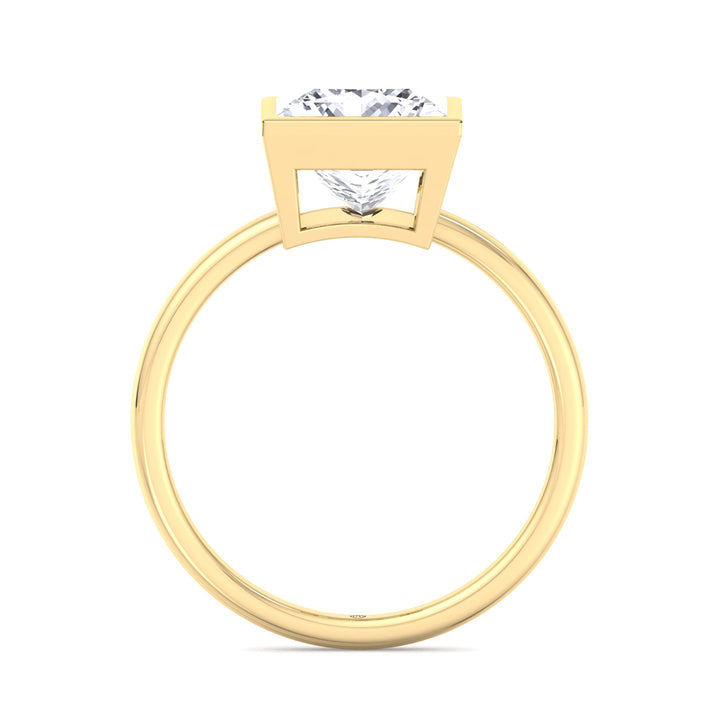 Princess Cut Bezel Set Engagement Ring