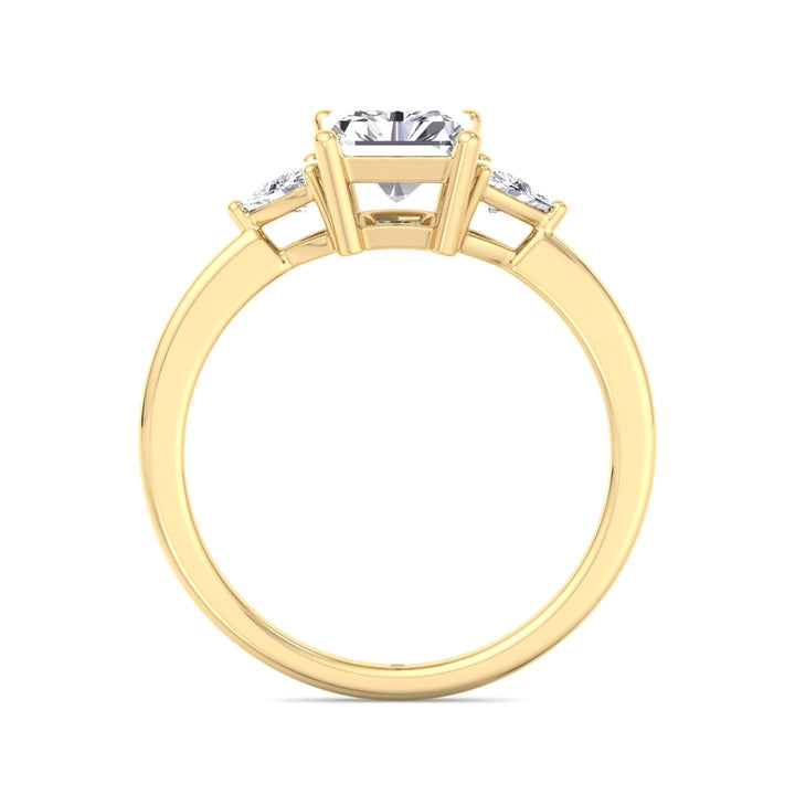Radiant Cut Engagement Ring with Sidestones