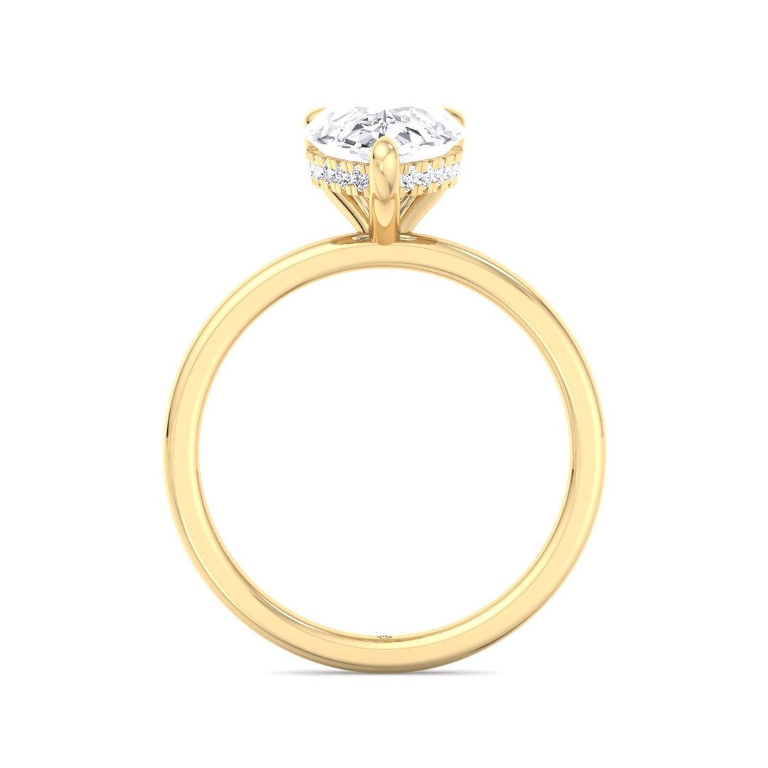 Pear Shape Engagement Ring with Hidden Halo