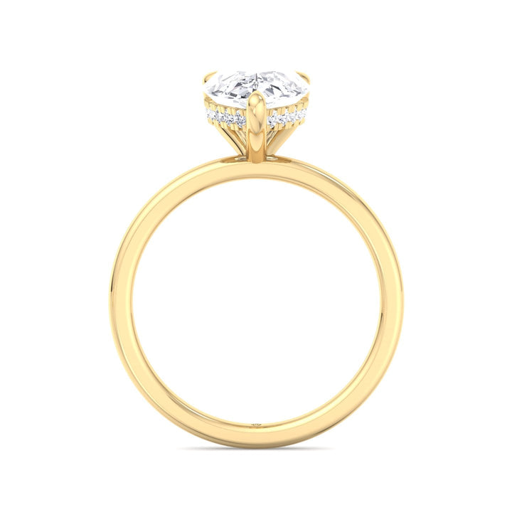 Pear Shape Engagement Ring with Hidden Halo