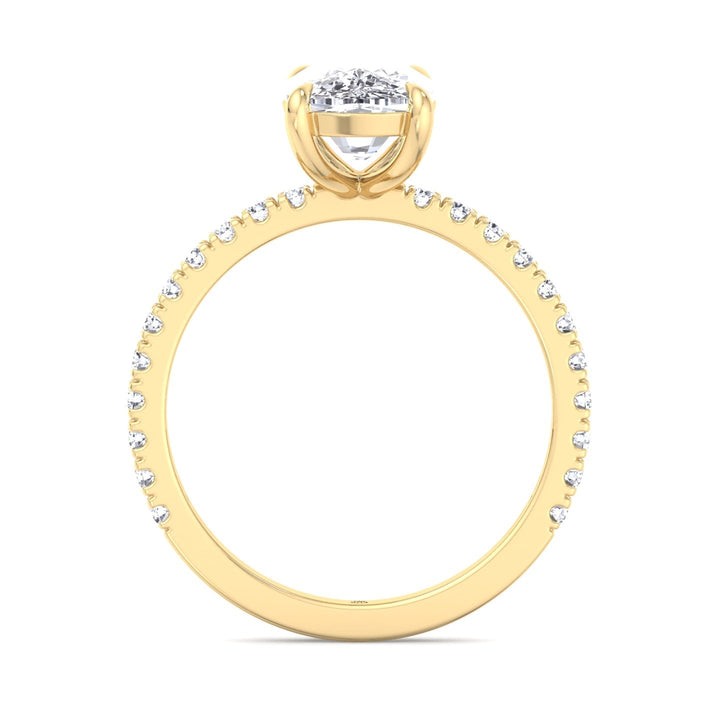 Elongated Cushion Cut Engagement Ring With Sidestones