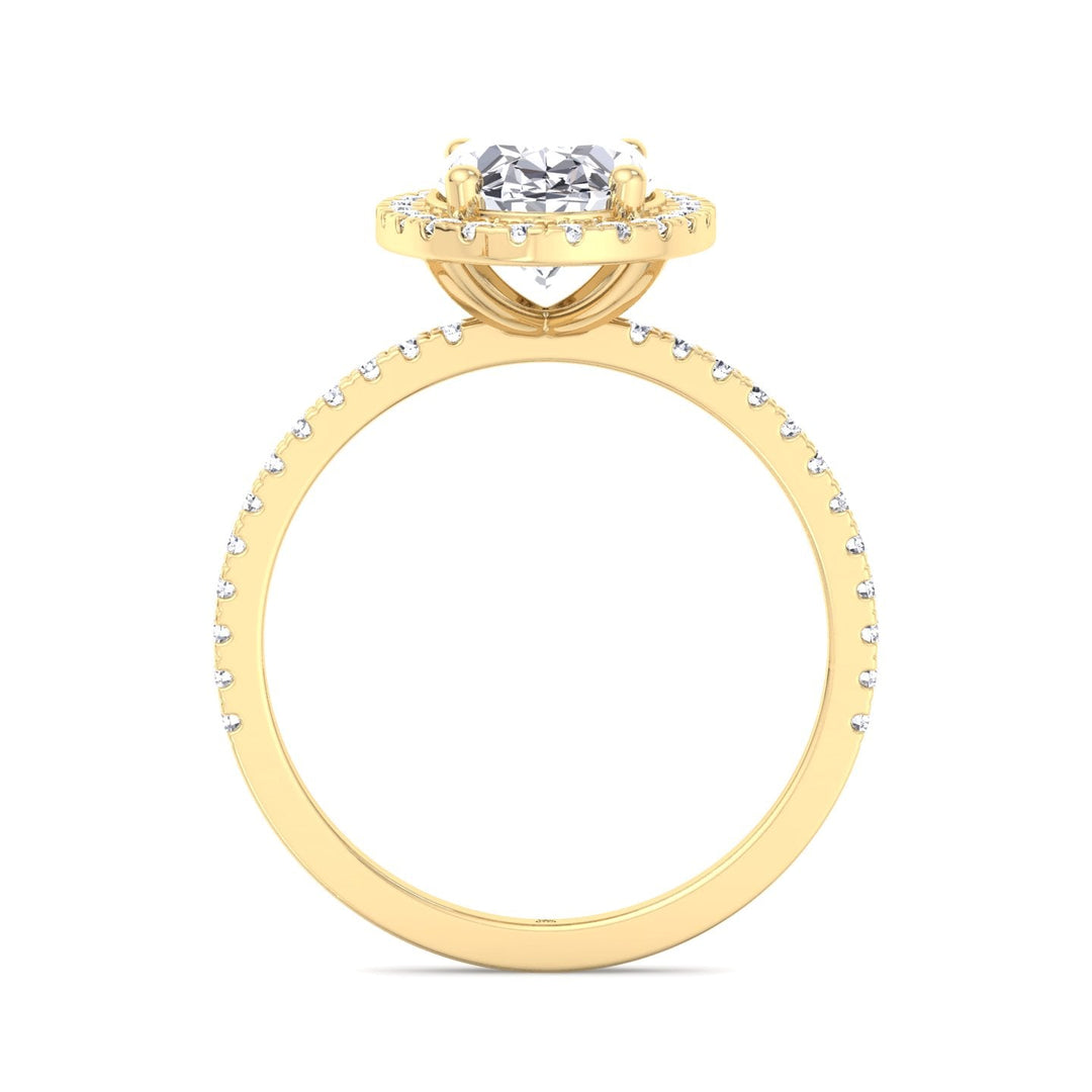 Maui - Oval Cut Halo Engagement Ring With Pavé Band