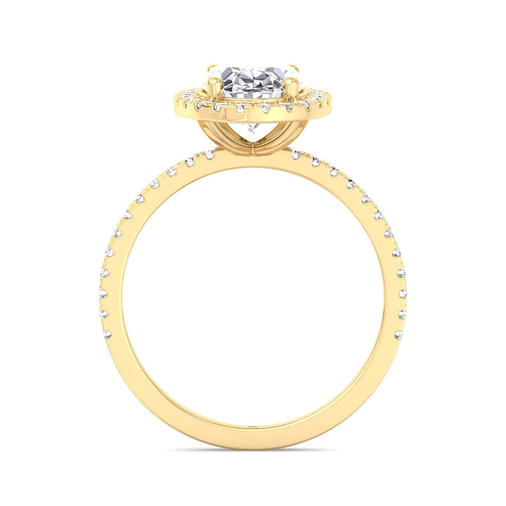 Maui - Oval Cut Halo Engagement Ring With Pavé Band