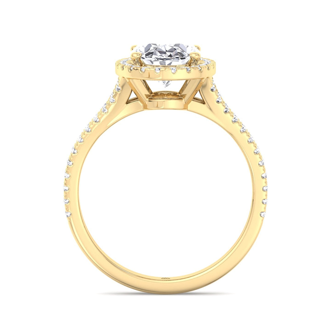 Oval Cut Engagement Ring with Round Side Stones