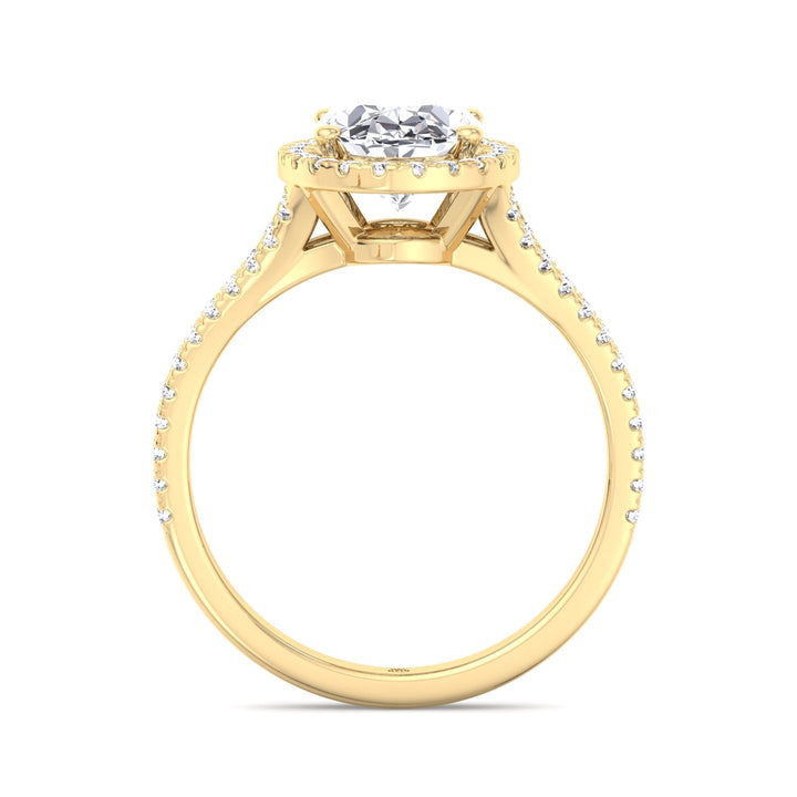Oval Cut Engagement Ring with Round Side Stones