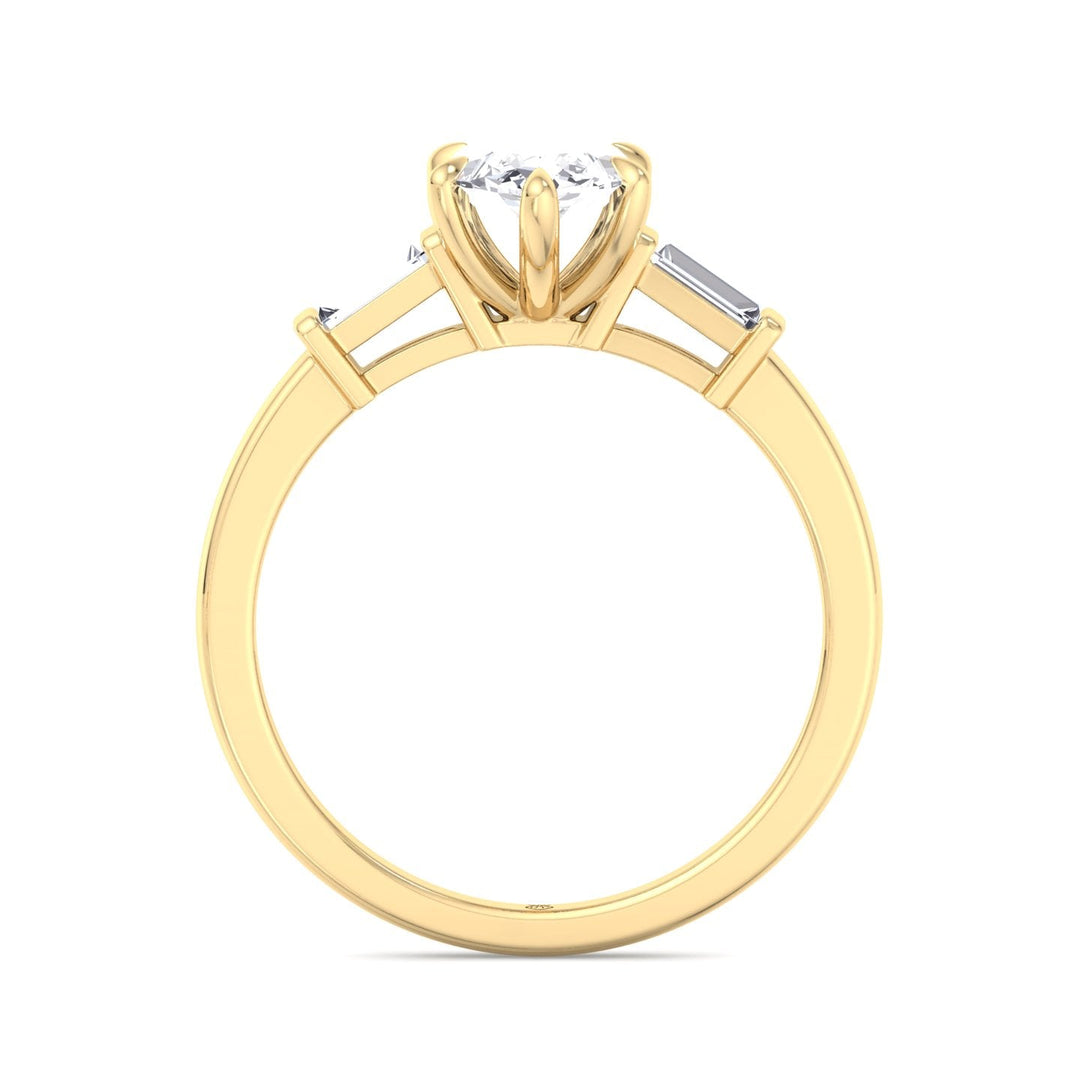 Marquise Cut Engagement Ring With Baguette Sidestones