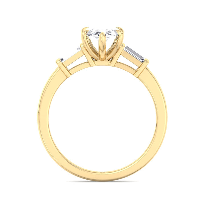 Marquise Cut Engagement Ring With Baguette Sidestones