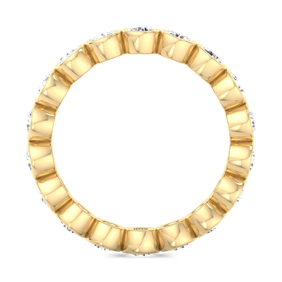 Round Cut Bezel Set Eternity Band
