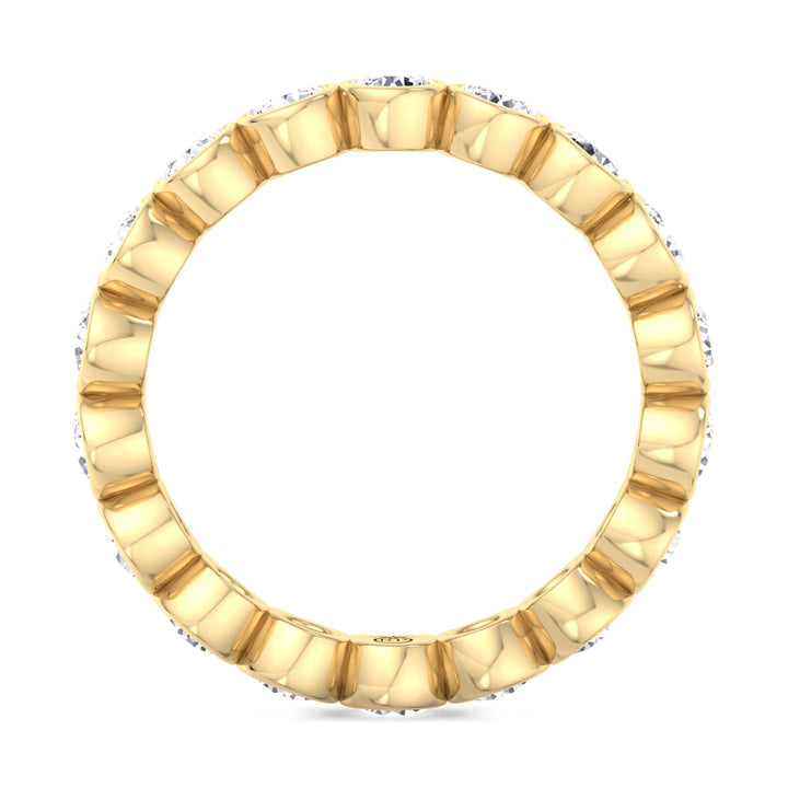 Round Cut Bezel Set Eternity Band