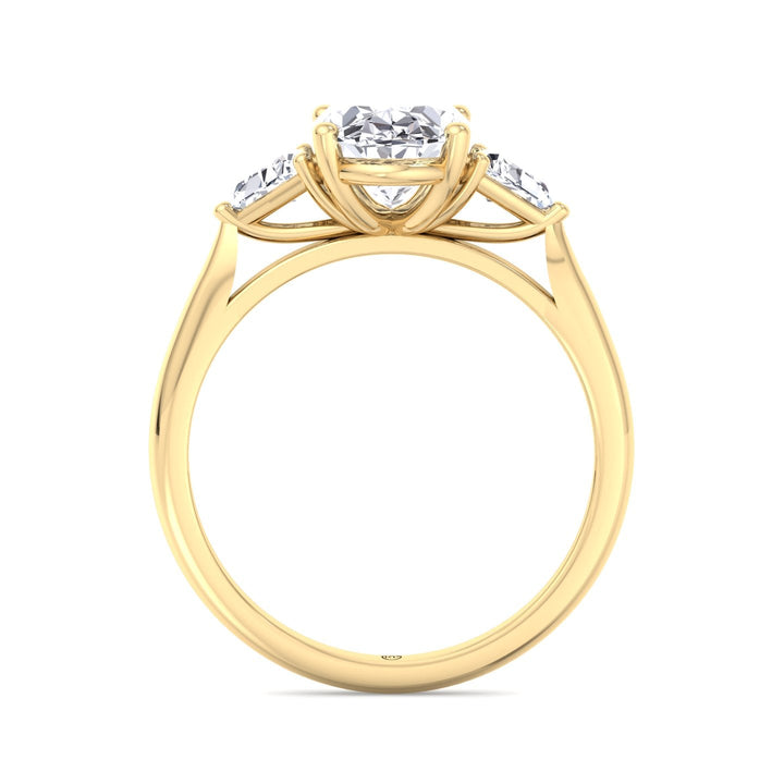 Oval Cut Engagement Ring with Sidestones
