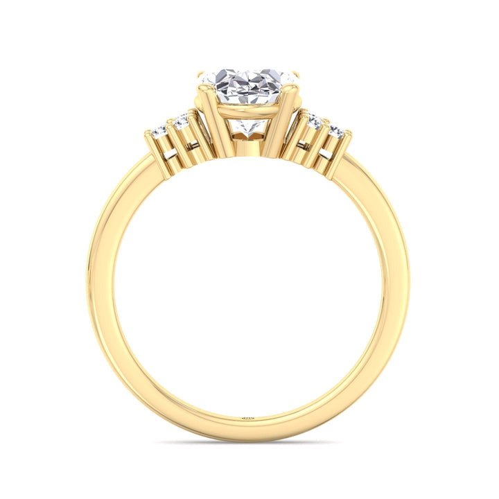 Oval Cut Engagement Ring with Round Side Stones