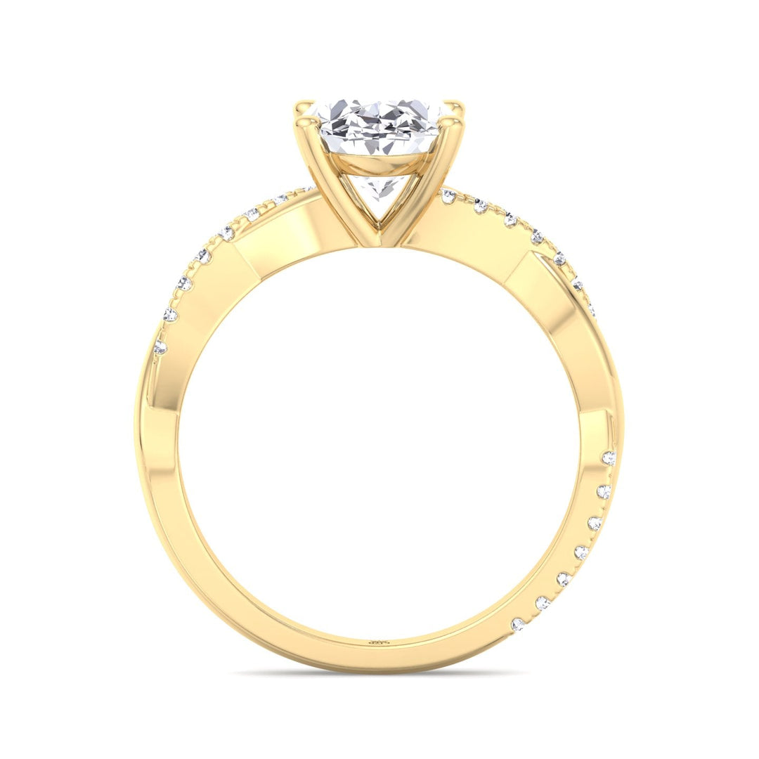 Oval Cut Engagement Ring with Twisted Band