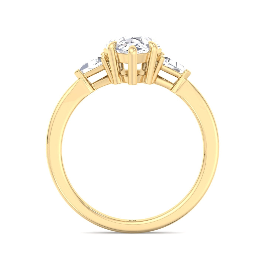 Pear Shape Engagement Ring with Tapered Side Stones